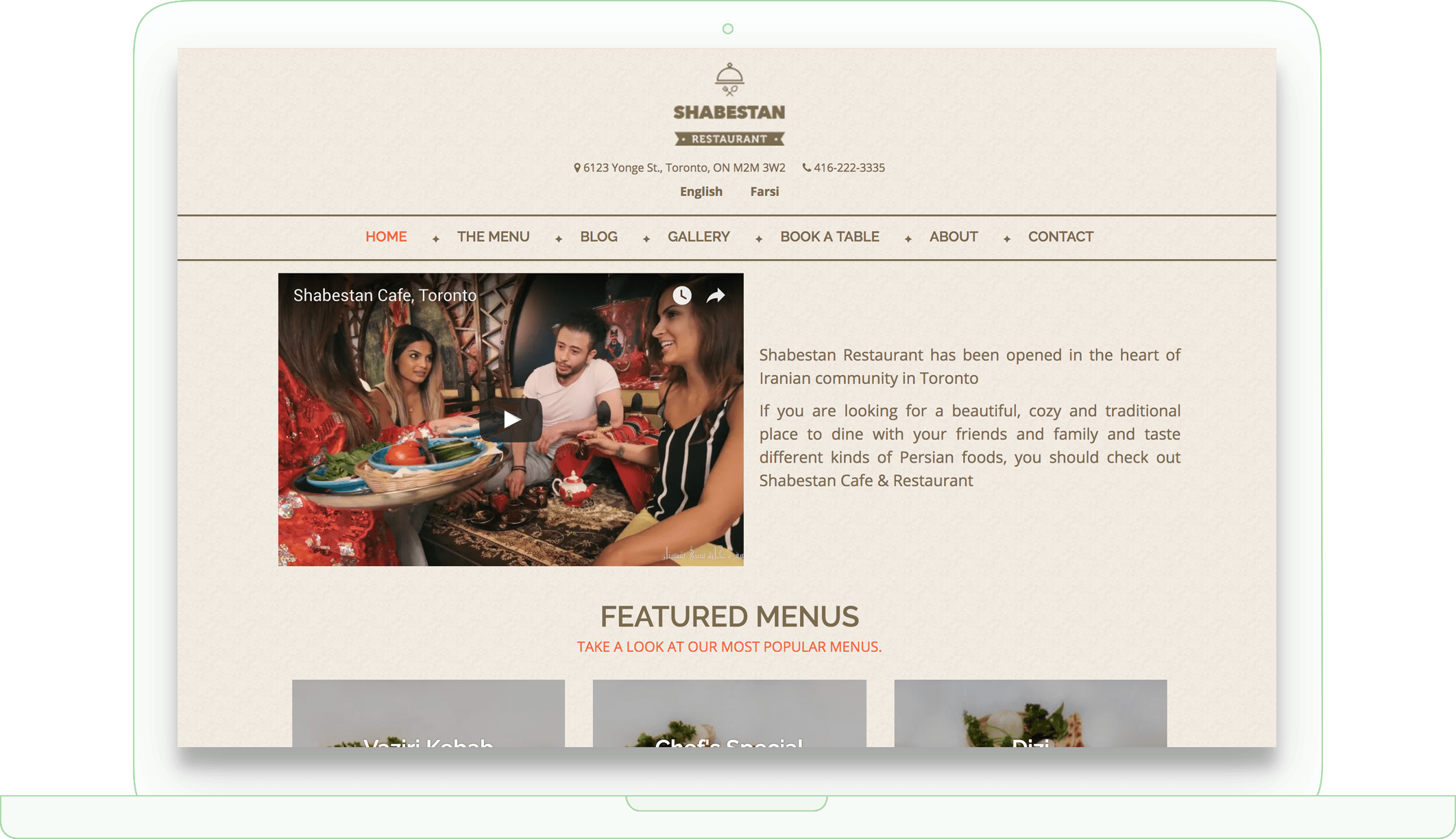 Shabestan Restaurant Responsive Web Design in Tehran Iran by milaniz